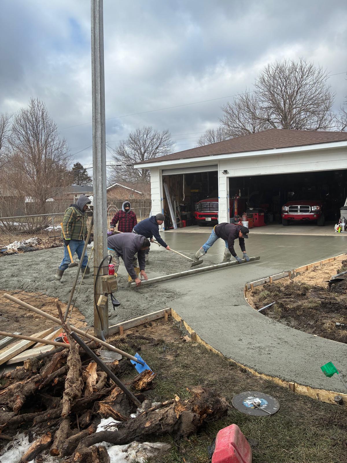 Garage driveway in progress