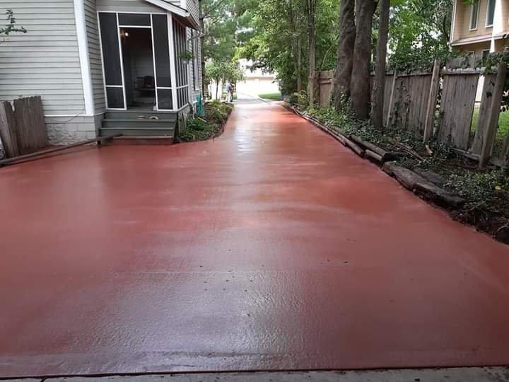 Red smooth driveway